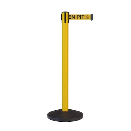 Stanchion Belt Barrier Yellow Post 11ft. Yel. Open.. Belt